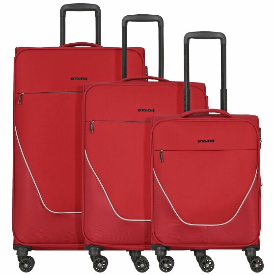 Stratic taska 4 kółka Zestaw walizek 3-części dark red