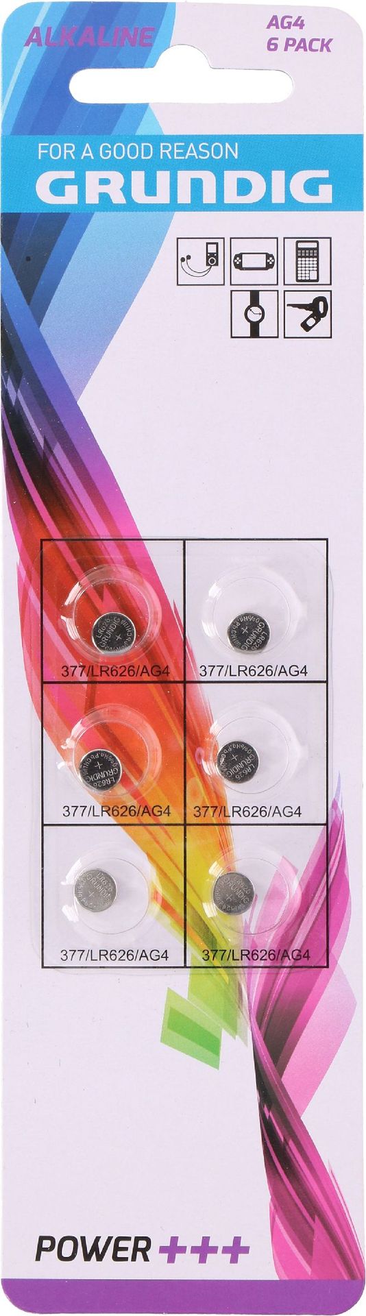 Baterie płaskie alkaliczne AG4 LR626 GRUNDIG x6