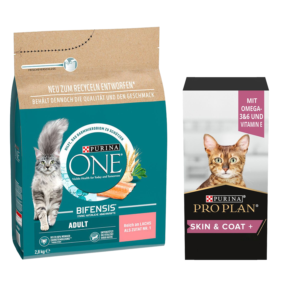 Purina ONE Adult, łosoś ze zbożem pełnoziarnistym - 2,8 kg