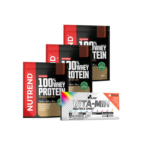 3x NUTREND 100% Whey Protein - 1000g + OLIMP Vita-Min Multiple Sport - 60caps