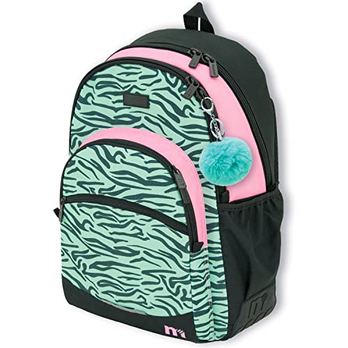 OFITURIA Plecak szkolny Dziewczyna, Plecak adaptacyjny do wózka, Duża pojemność i podwójny zamek błyskawiczny, Plecak z klapką na laptopa, z przednią kieszenią i boczną, Plemię, L, Casual