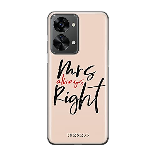 ERT GROUP etui na telefon Oneplus NORD 2T 5G, case oryginalny i oficjalnie licencjonowany przez Babaco, wzór Mrs Right 001, optymalnie dopasowane, plecki z TPU