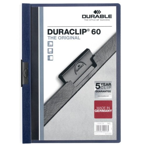 Skoroszyt zaciskowy DURACLIP Original 1-60 kart. ciemny granatowy A4 /2209 28/