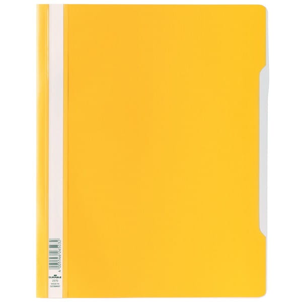 Skoroszyt A4 z przezroczystą okładką z twardej folii żółty [WYPRZEDAŻ] /257004/