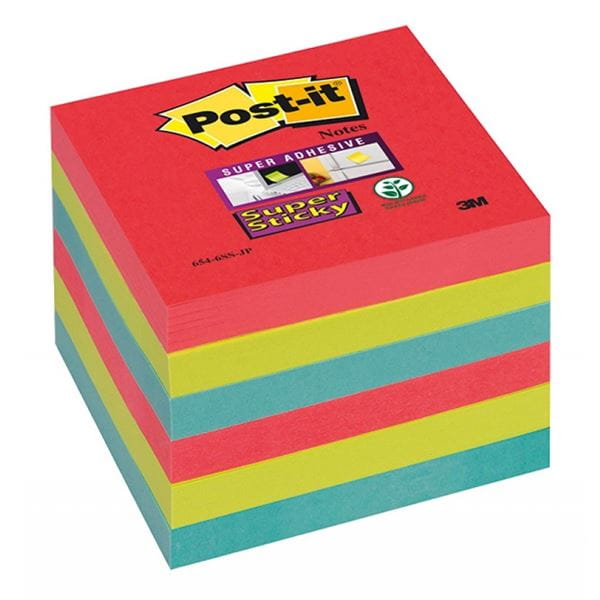 Notes samoprzylepny 76x76 mm 6x90 kartek 654-6sSS-JP Paleta BORA BORA 3M POST-IT Super Sticky /3M-70005253458/