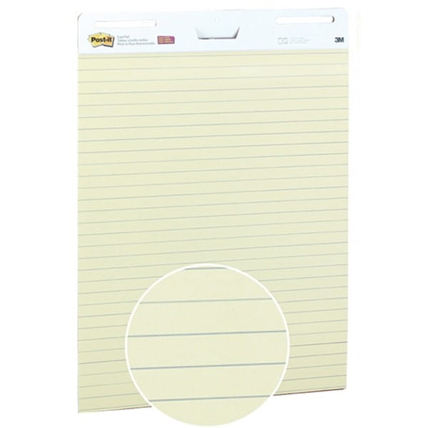 Blok flipchart samoprzylepny 63,5x76,2 w linie żółty 30 kartek POST-IT 1szt. /3M-70005239440/