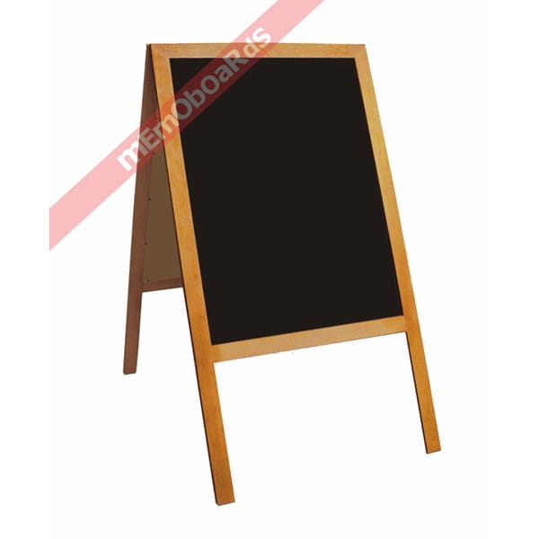 Potykacz/stojak kredowy czarny w ramie drewnianej brązowej 120x60 cm /pk126/