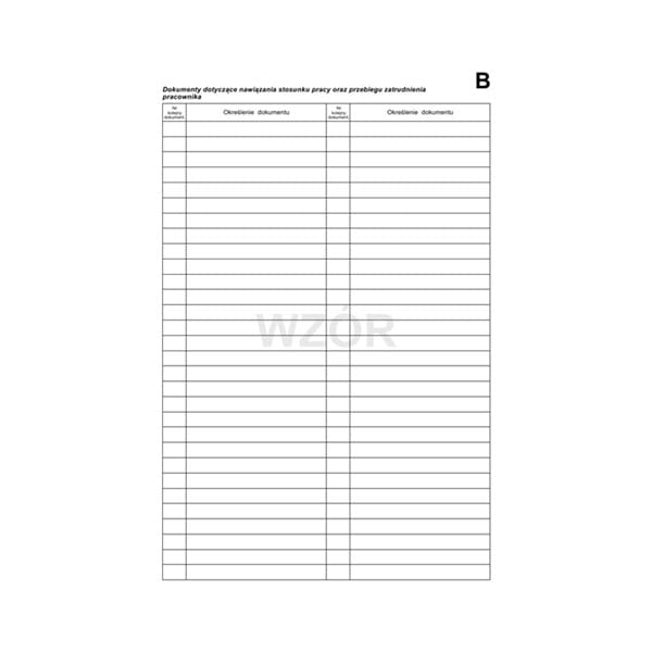 Druk karta do akt osobowych A4 REMI OS-223 B 1szt