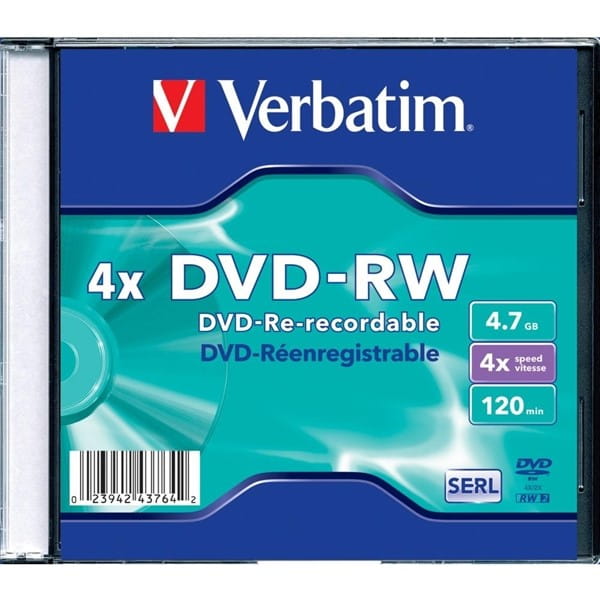 DVD-RW 4,7GB X4 VERBATIM SLIM 1szt.