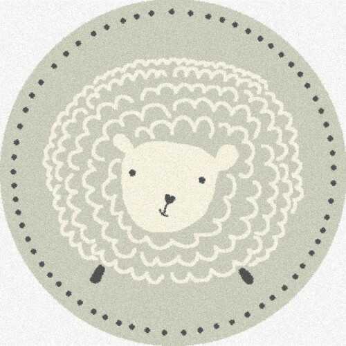 Dywan polski Agnella Isfahan M SHEEP popielaty wełna koło