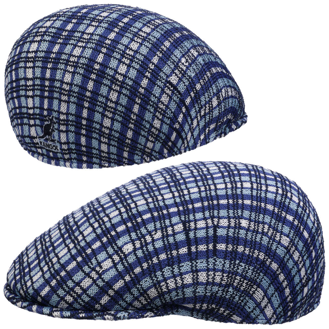 Kaszkiet Prep Plaid by Kangol, niebieski, S (54-55 cm)