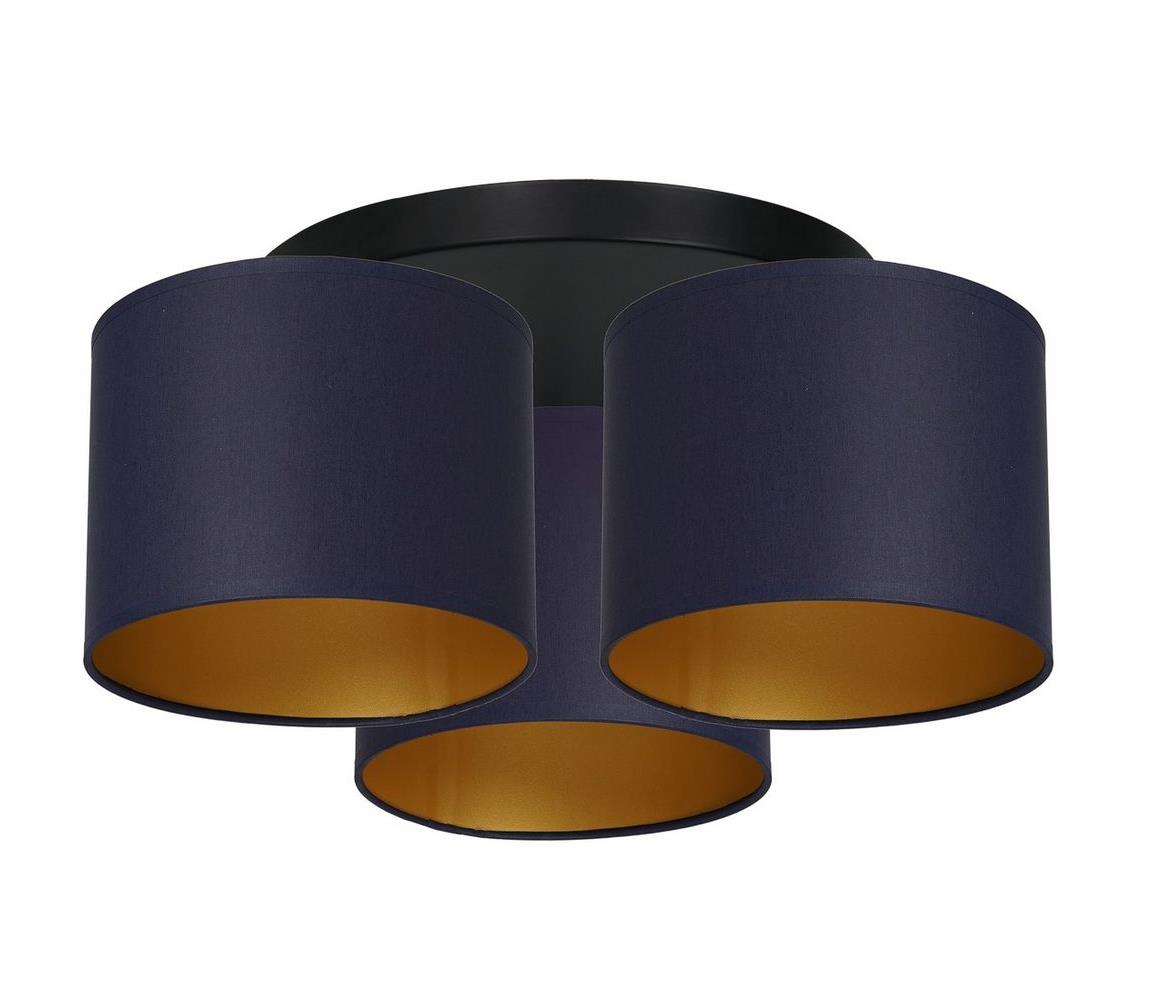 Lampa sufitowa Soho cylinder 3-pkt niebieska/złota