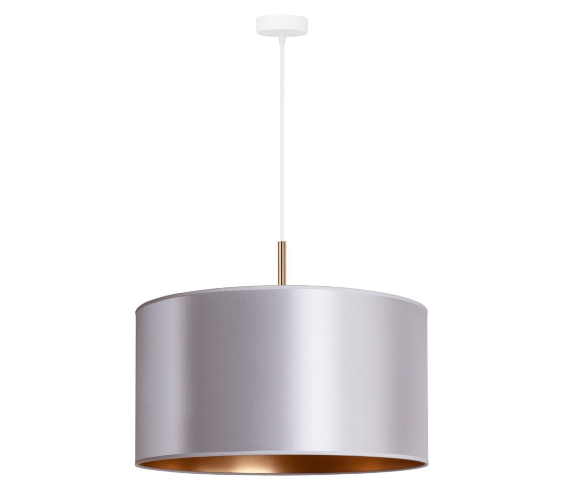 Duolla - Żyrandol na lince CANNES 1xE27/15W/230V śr. 45 cm srebrny/miedź