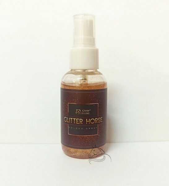 Over Horse Spray z brokatem do sierści, grzywy i ogona Glitter Horse Golden Spray 50 ml