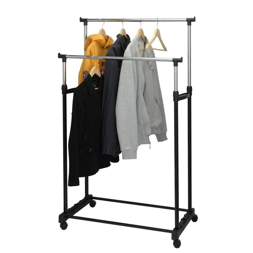 Emako Podwójny wieszak na ubrania, 86x42x96-170 cm