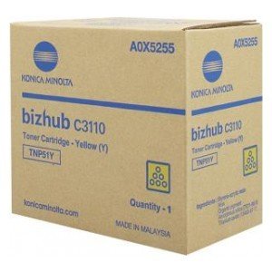 Toner KONICA MINOLTA A0X5255, żółty, 5000 str., TNP51Y