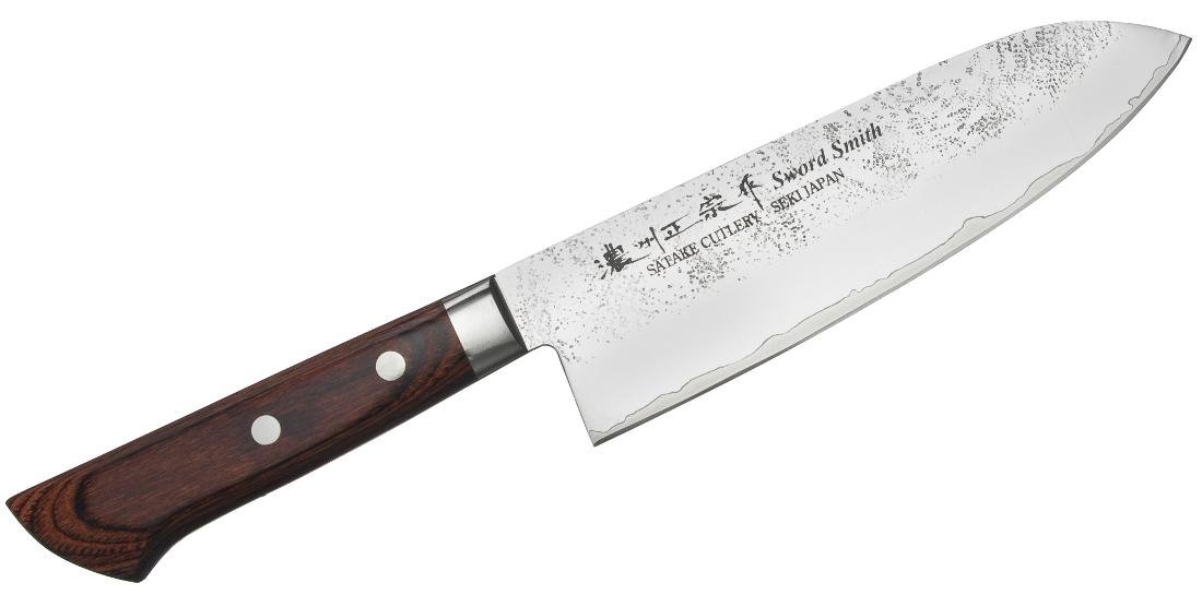 Satake Japoński Nóż kuchenny Santoku Satake Unique Clad brązowy 17cm 803-328