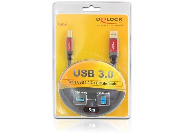 Delock Cable USB 3.0 A-B ST/ST 5.0 m