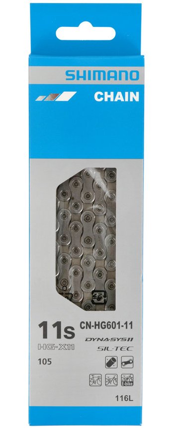 SHIMANO Łańcuch 105 / SLX CN-HG601 / Ilość biegów: 11 / Ilość ogniw: 116 / Wersja opakowania: standard ICNHG60111116