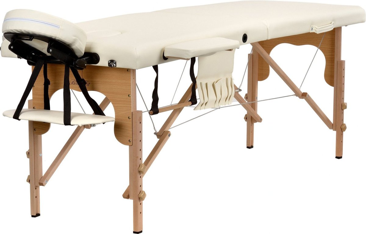 BODYFIT BODYFIT Stół, łóżko do masażu, 2 segmentowe, beżowe, 185x60 cm