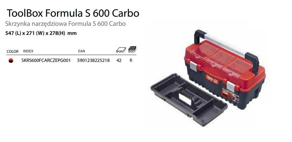 PATROL Skrzynka na narzędzia FORMUŁA S 600 CARBO RED