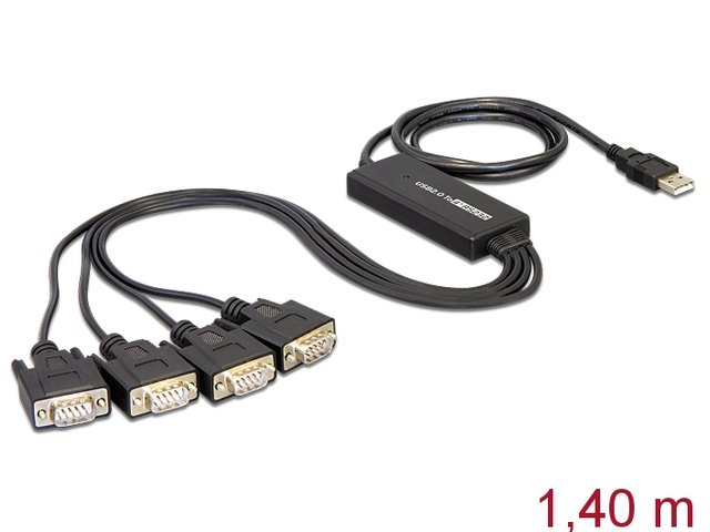 Adapter USB 2.0 - serial 4 x rs-232 db9 DELOCK