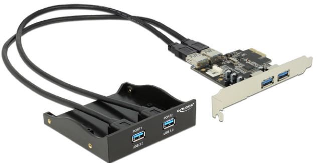 Delock FrontPanel 3,5 2x USB3.0 + PCIe Card 4x USB3.0 - 61893