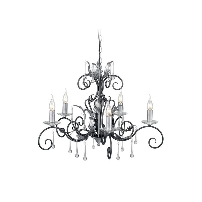 Elstead Lighting Amarilli 5Lt Chandelier Black/Silver AML5 BLK/SILVER Elstead lampa wisząca stylowa świecznikowa AML5 BLK/SILVER)