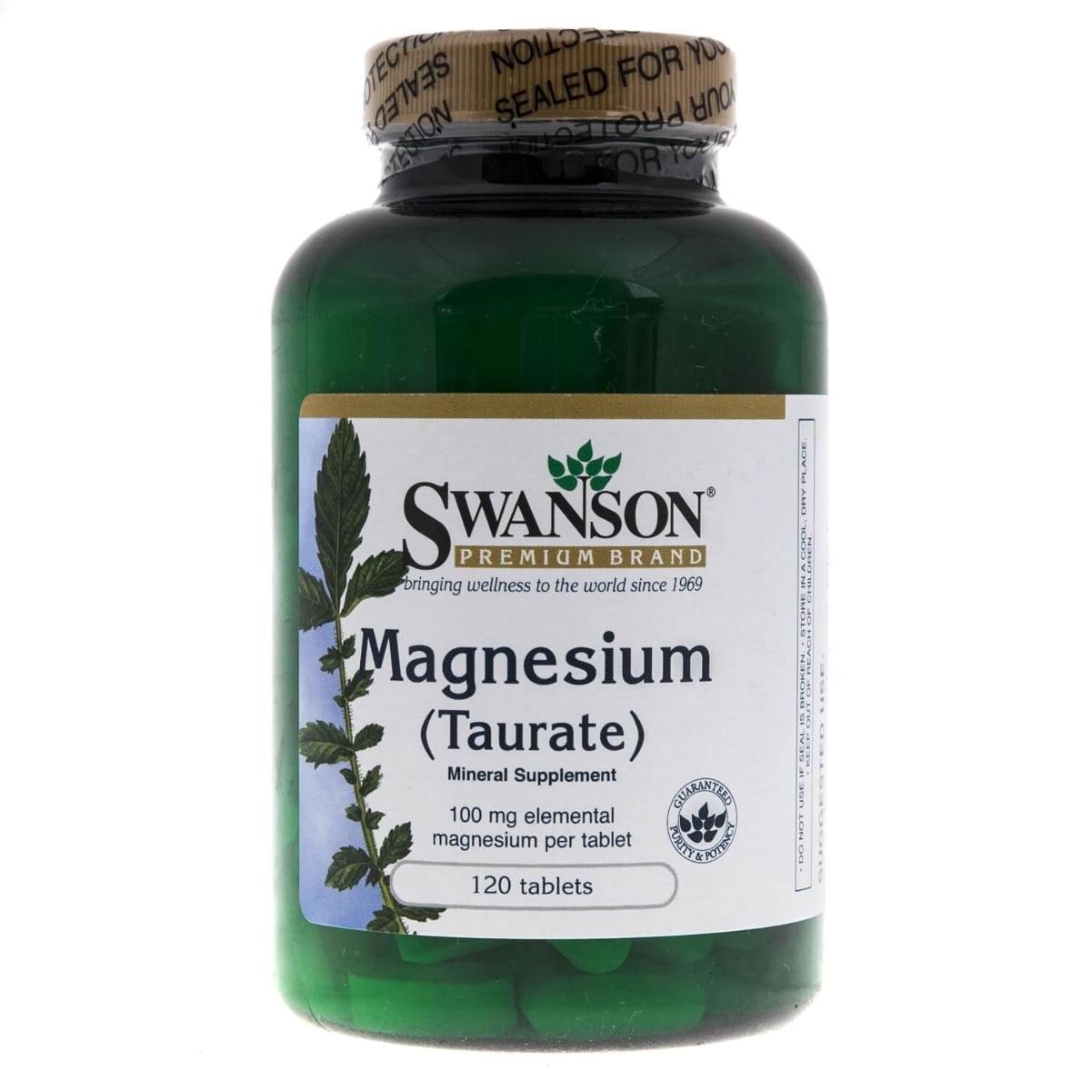 SWANSON Taurynian Magnezu (Magnesium Taurate) 100mg - (120 tab)