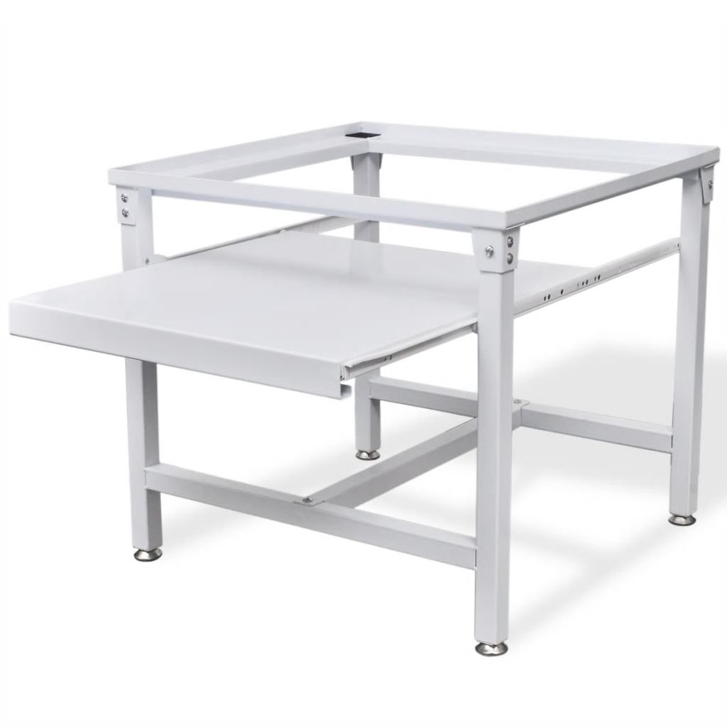 Opinie o vidaXL Podest pod pralkę z wysuwaną półką, biały