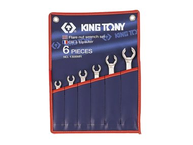 KING TONY Zestaw kluczy do przewodów hamulcowych 1306SR, 5/16''-7/8''