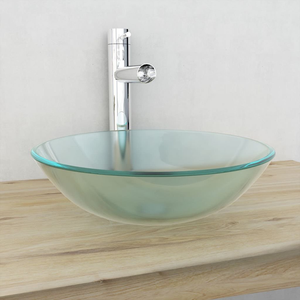 vidaXL Umywalka z matowego, hartowanego szkła 42 cm