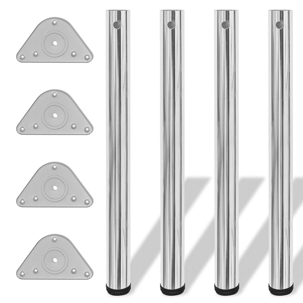 vidaXL vidaXL 4 nogi do stołu z regulacją wysokości 710 mm Chrom
