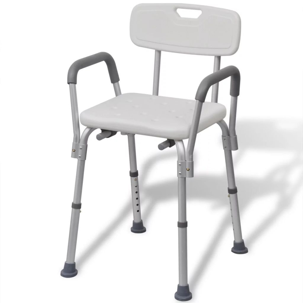 vidaXL Aluminiowe krzesło pod prysznic białe