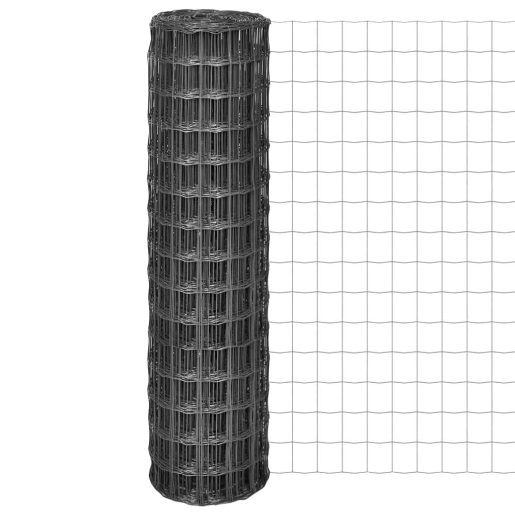vidaxl Euro ogrodzenie 10 x 1,5 m; z siatki stalowej, szare