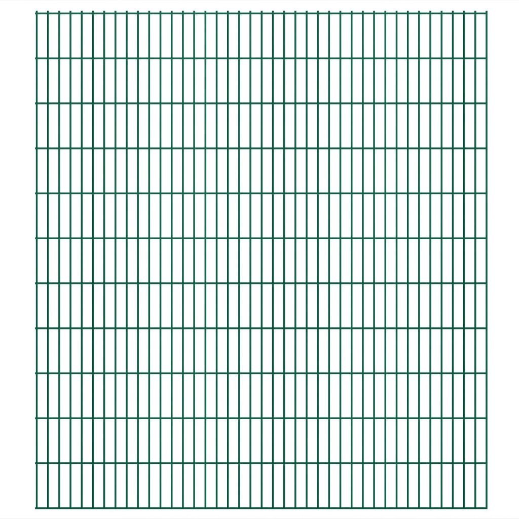 Ogrodzenie panelowe, 9 szt., 2D, zielone, 2,23x2,008 m, 18 m