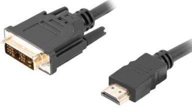 Kabel HDMI - DVI-D LANBERG CA-HDDV-10CC-0005-BK, 0.5 m