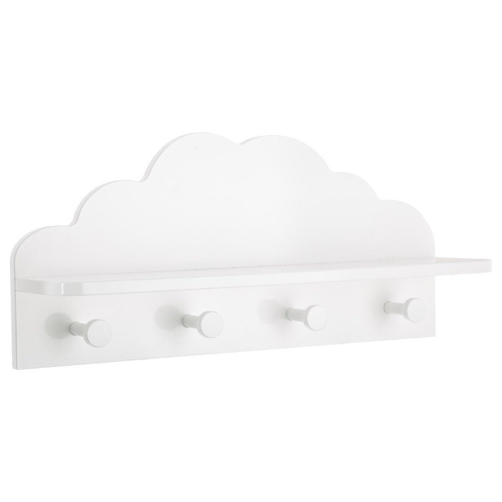 producent niezdefiniowany Półka z 4 wieszakami CLOUD dziecięcy pokój biały 48 x 22 x 12 cm jja-127163