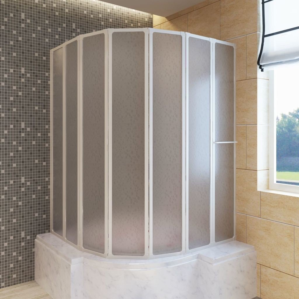 vidaXL Kabina prysznicowa ścienna, parawan na wannę (140 x 168 cm), składana
