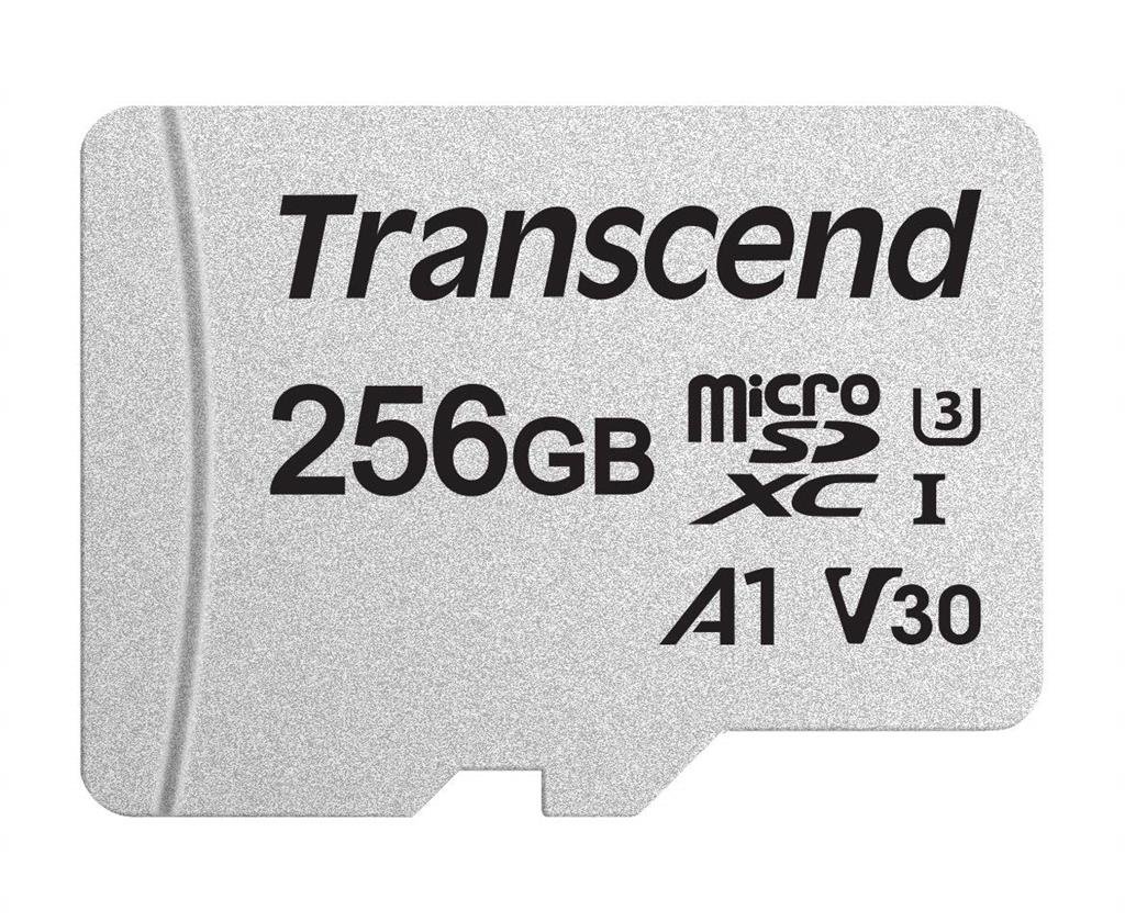 Transcend Highspeed karta pamięci micro SDXC/SDHC 256 GB (do smartfonów itp. i aparatów cyfrowych) / 4K, U3, V30, A1, UHS-I  TS256GUSD300S-A (z adapterem)