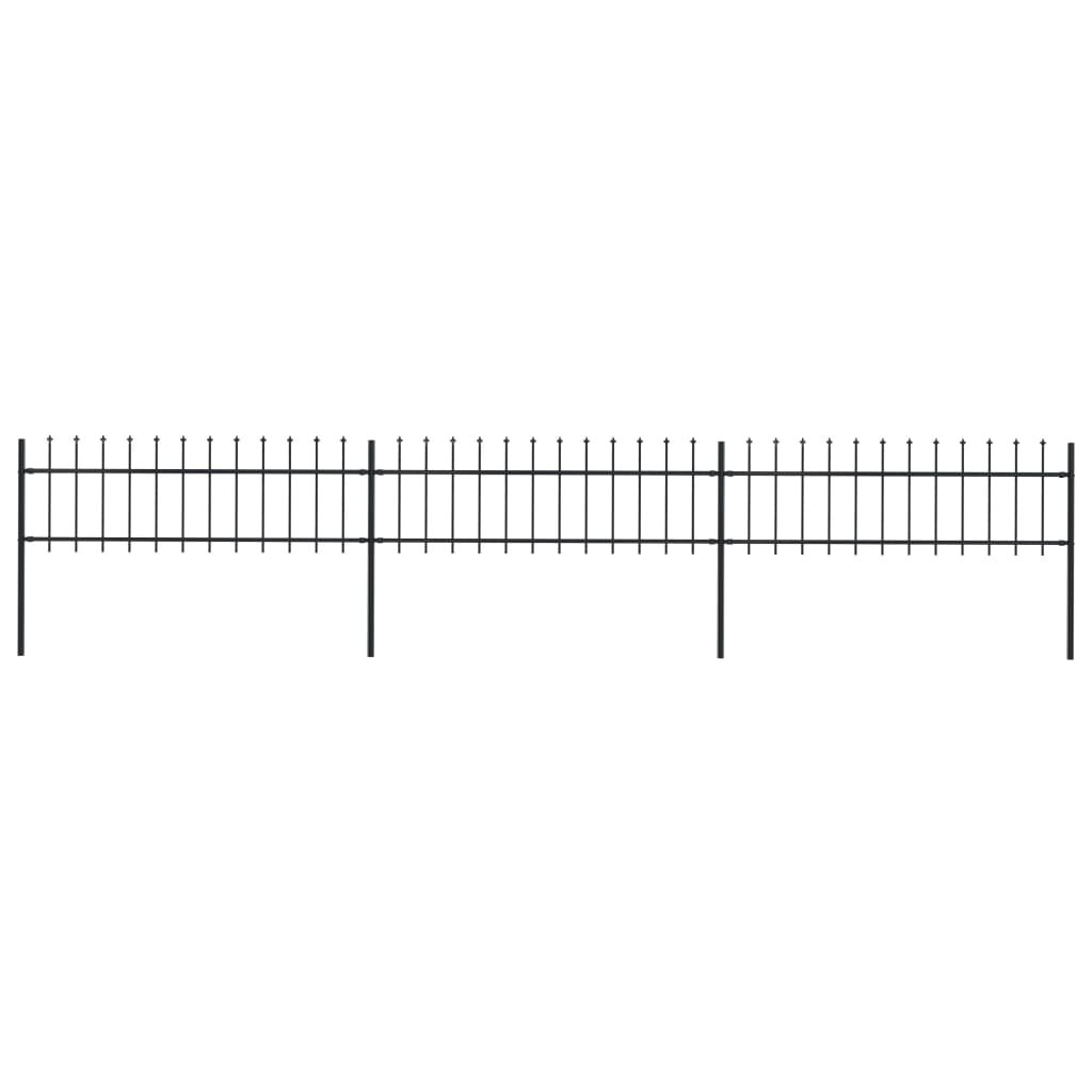 Vidaxl z prętów z grotami, stalowe, 5,1 x 0,6 m, czarne