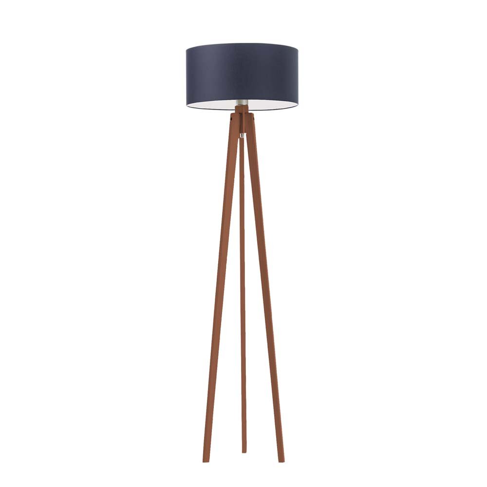 Lampa podłogowa LYSNE Miami, 60 W, E27, granatowo-mahoniowa, 148x40 cm