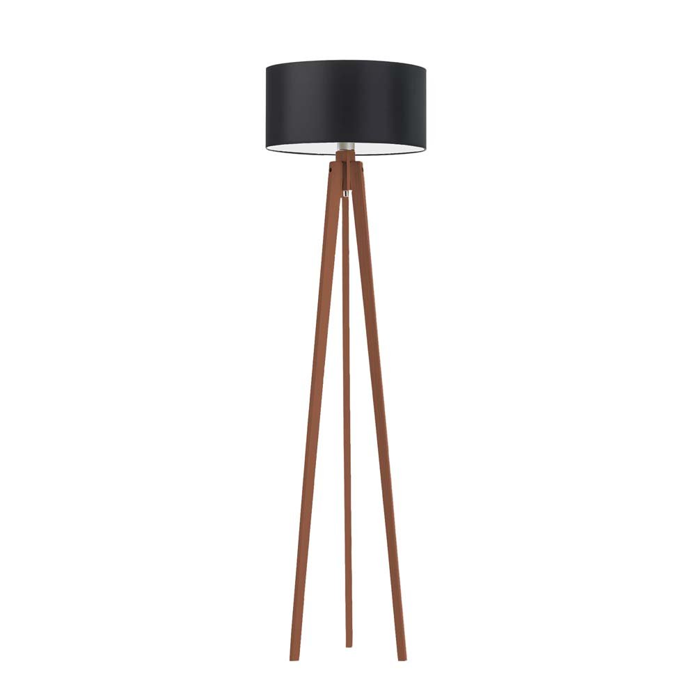 Lampa podłogowa LYSNE Miami, 60 W, E27, czarno-mahoniowa, 148x40 cm