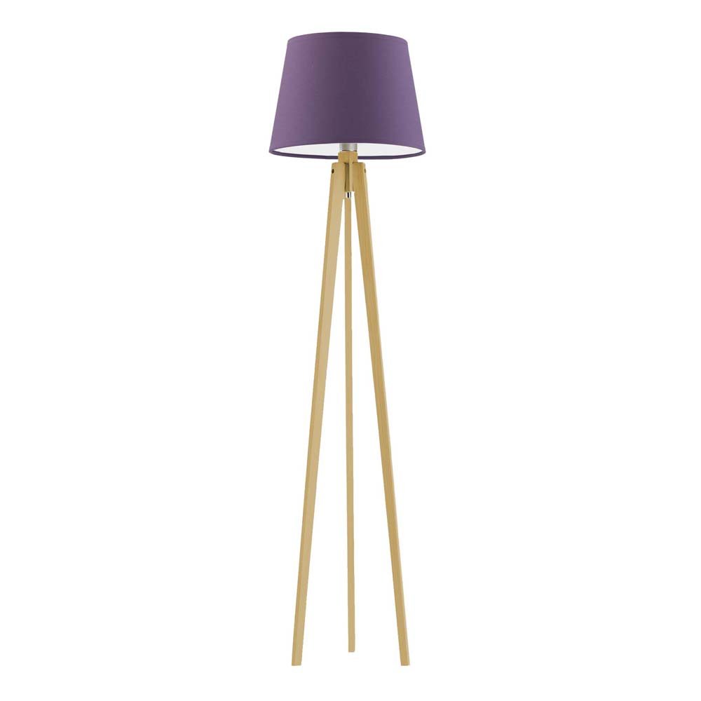 Lampa podłogowa LYSNE Curacao, 60 W, E27, fioletowo-dębowa, 158x40 cm