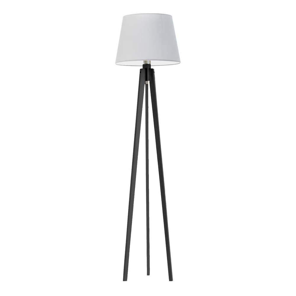 Lampa podłogowa LYSNE Curacao, 60 W, E27, jasnoszaro-hebanowa, 158x40 cm