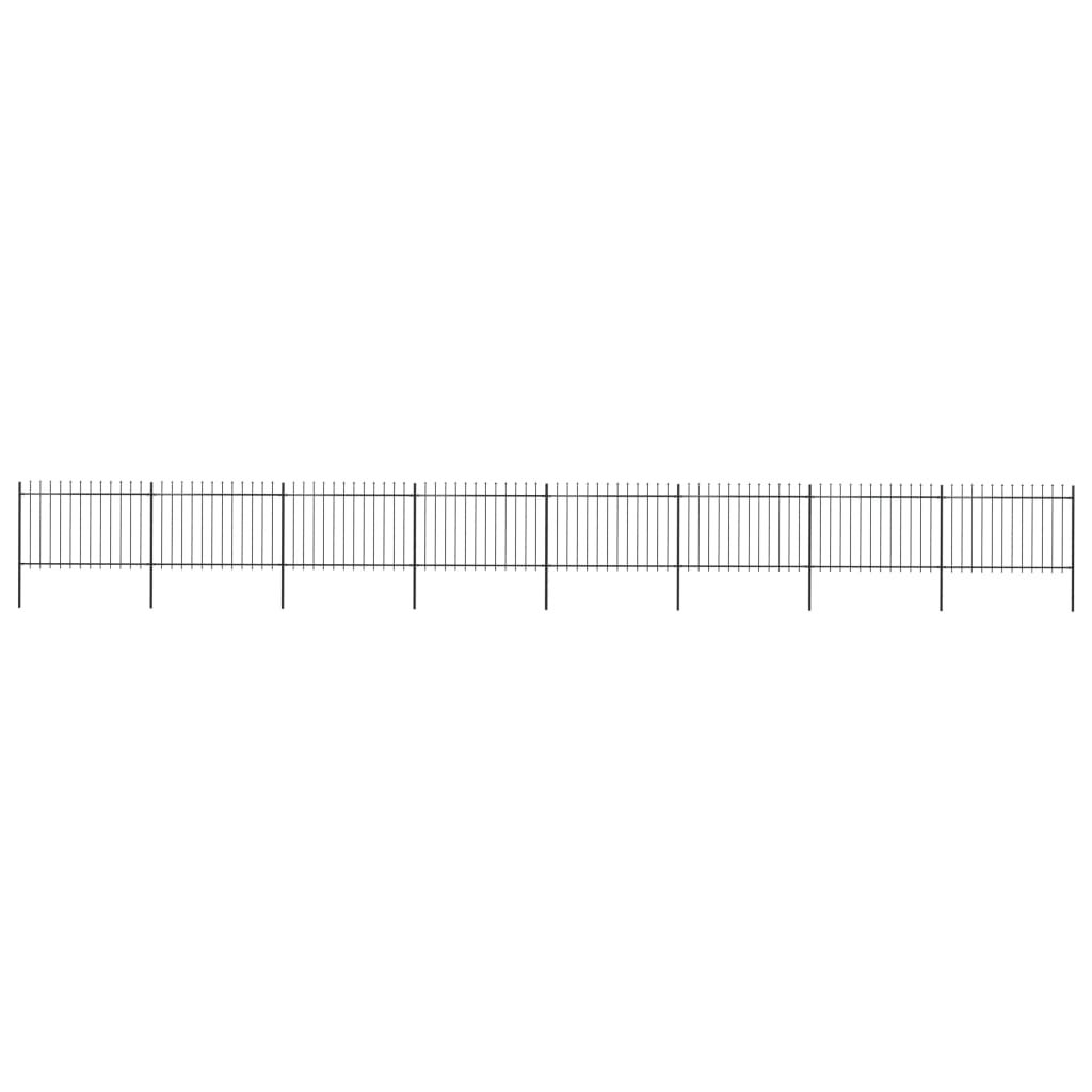 Vidaxl z prętów z grotami, stalowe, 13,6 x 1,2 m, czarne
