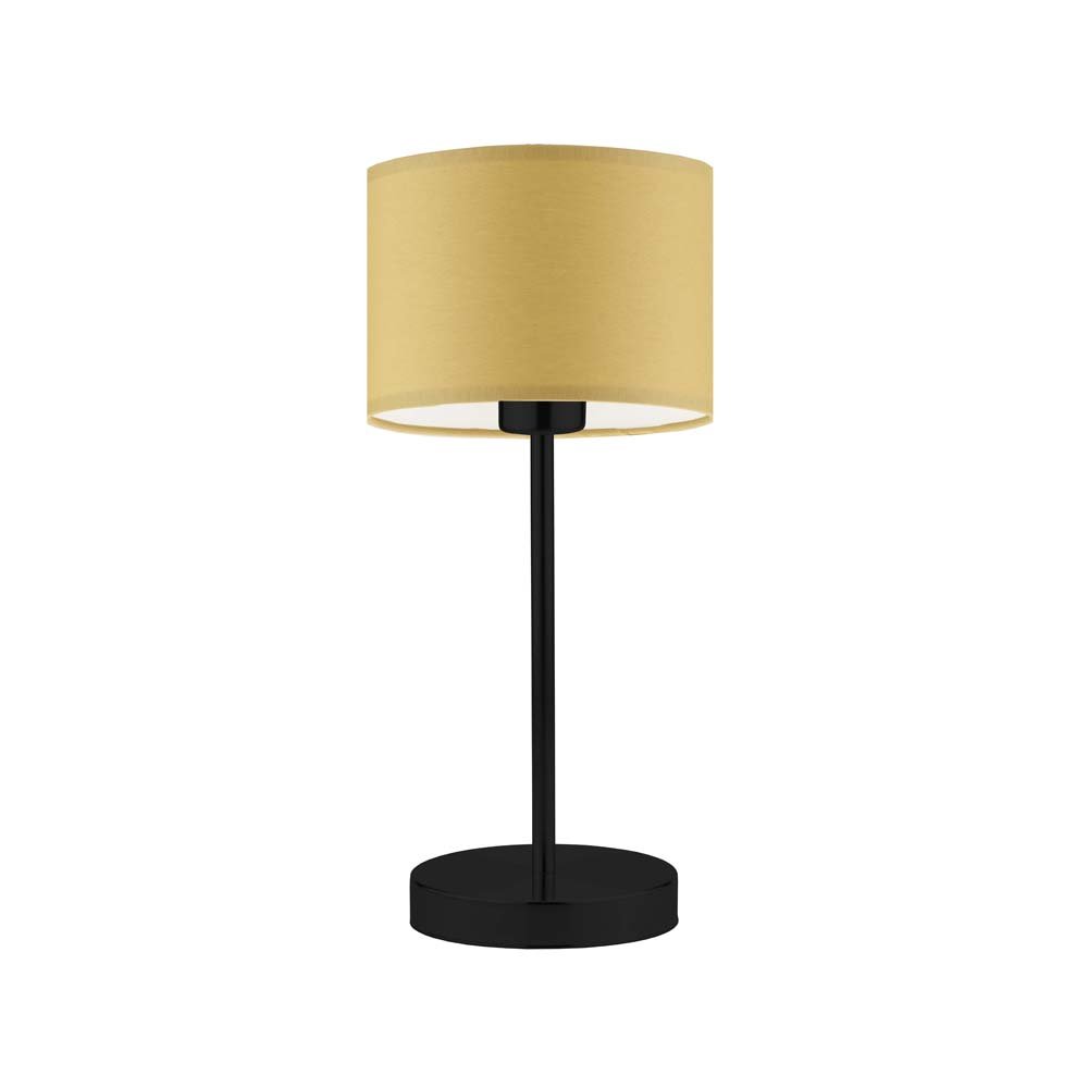 Lampka nocna LYSNE Nicea, 60 W, E27, musztardowa/czarna, 39,5x17,5 cm