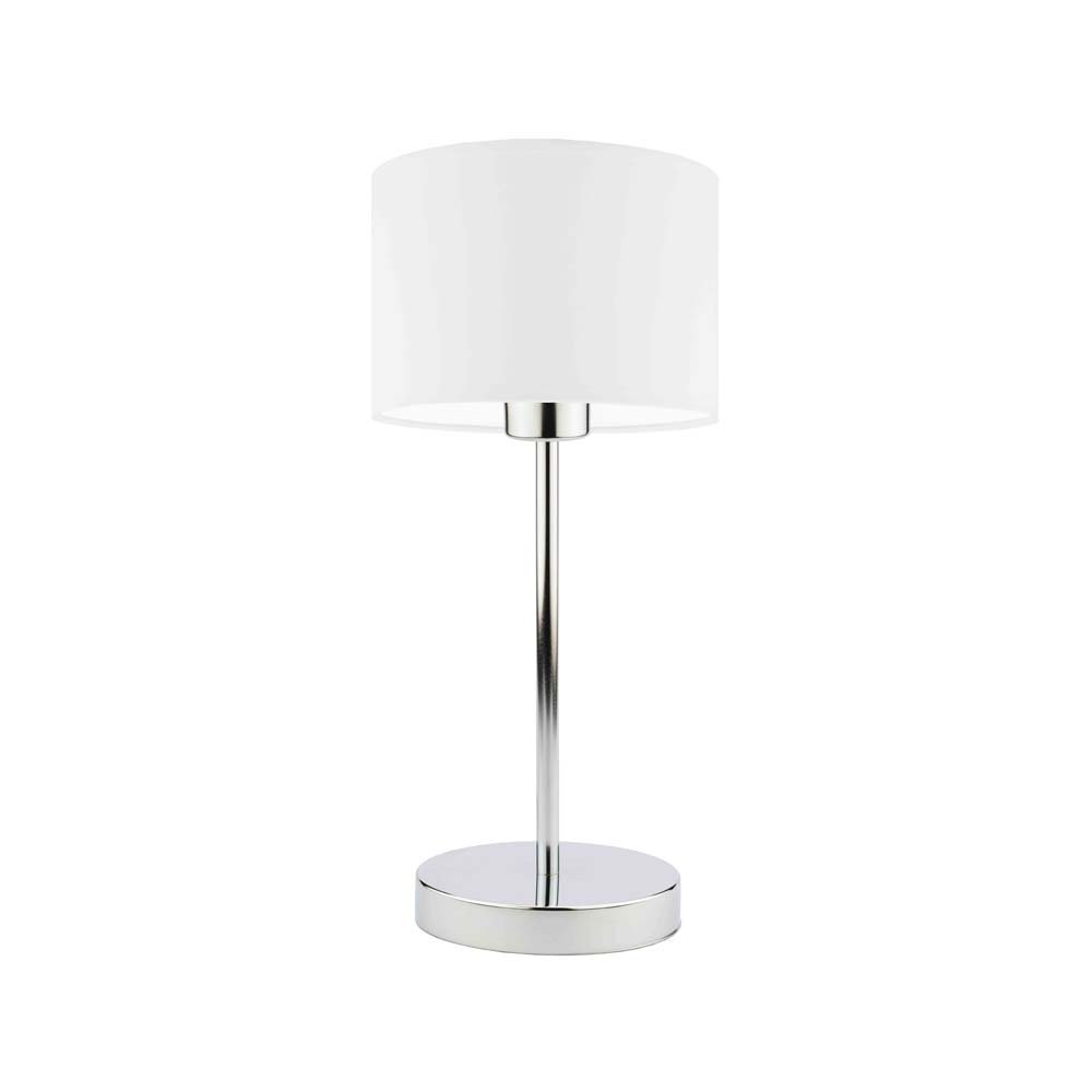 Lampka nocna LYSNE Nicea, 60 W, E27, biała/chrom, 39,5x17,5 cm