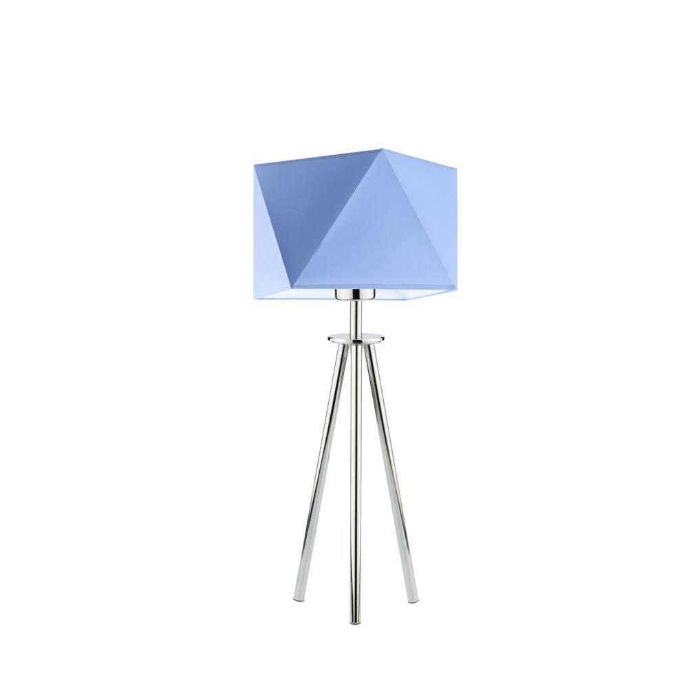 Lampka nocna LYSNE Soveto, 60 W, E27, niebieska/chrom, 50x23 cm