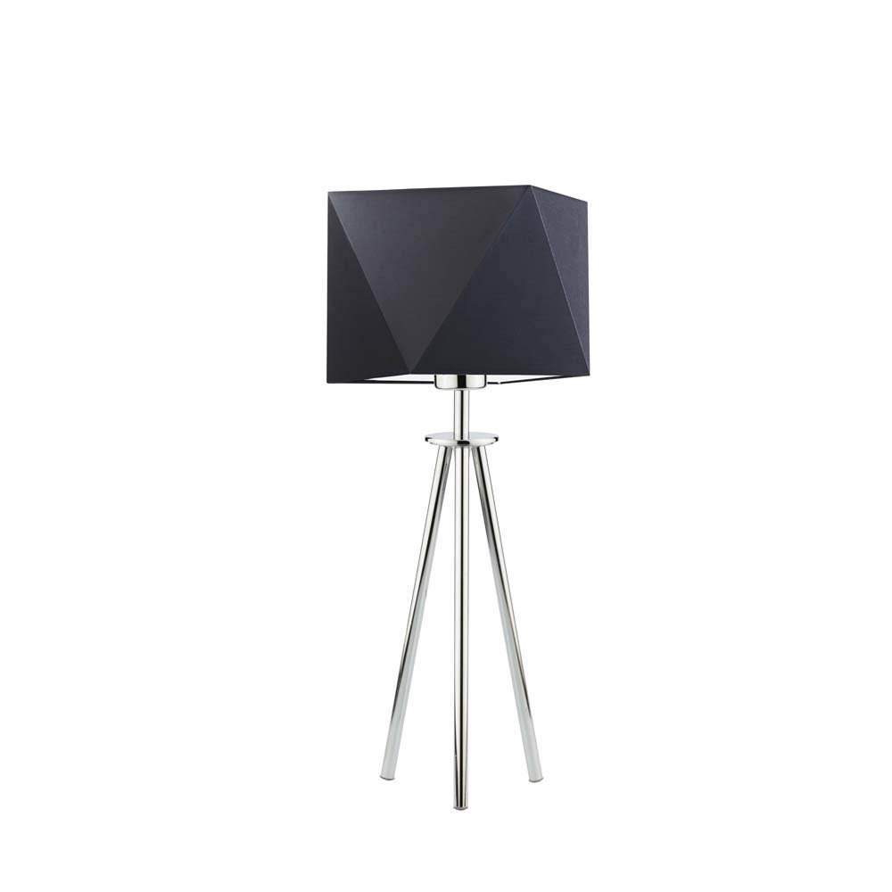 Lampka nocna LYSNE Soveto, 60 W, E27, czarna/chrom, 50x23 cm